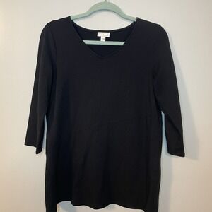 J Jill Pure Jill Women's Size‎ S Black Pullover Blouse Pima Cotton